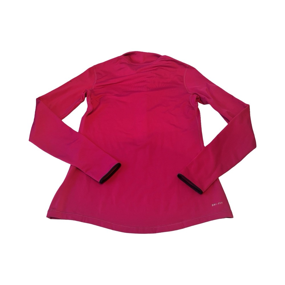 Nike Pro Dri-FIT Womens Half Zip Pullover Pink Long Sleeve Thumbhole L - Picture 5 of 5